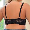 Femeie Sutien Dimensiune Plus Negru Alb Floral Dantela Lenjerie cu sârmă Lenjerie ultra subțire Respirabilă 38D 40D 42D 44D 40C 42C 44C Cupă întreagă