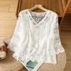 DIMANAF 2025 Summer Women Lace T-Shirt Basic New Fashion Tops Lace Tees Casual Loose Tees