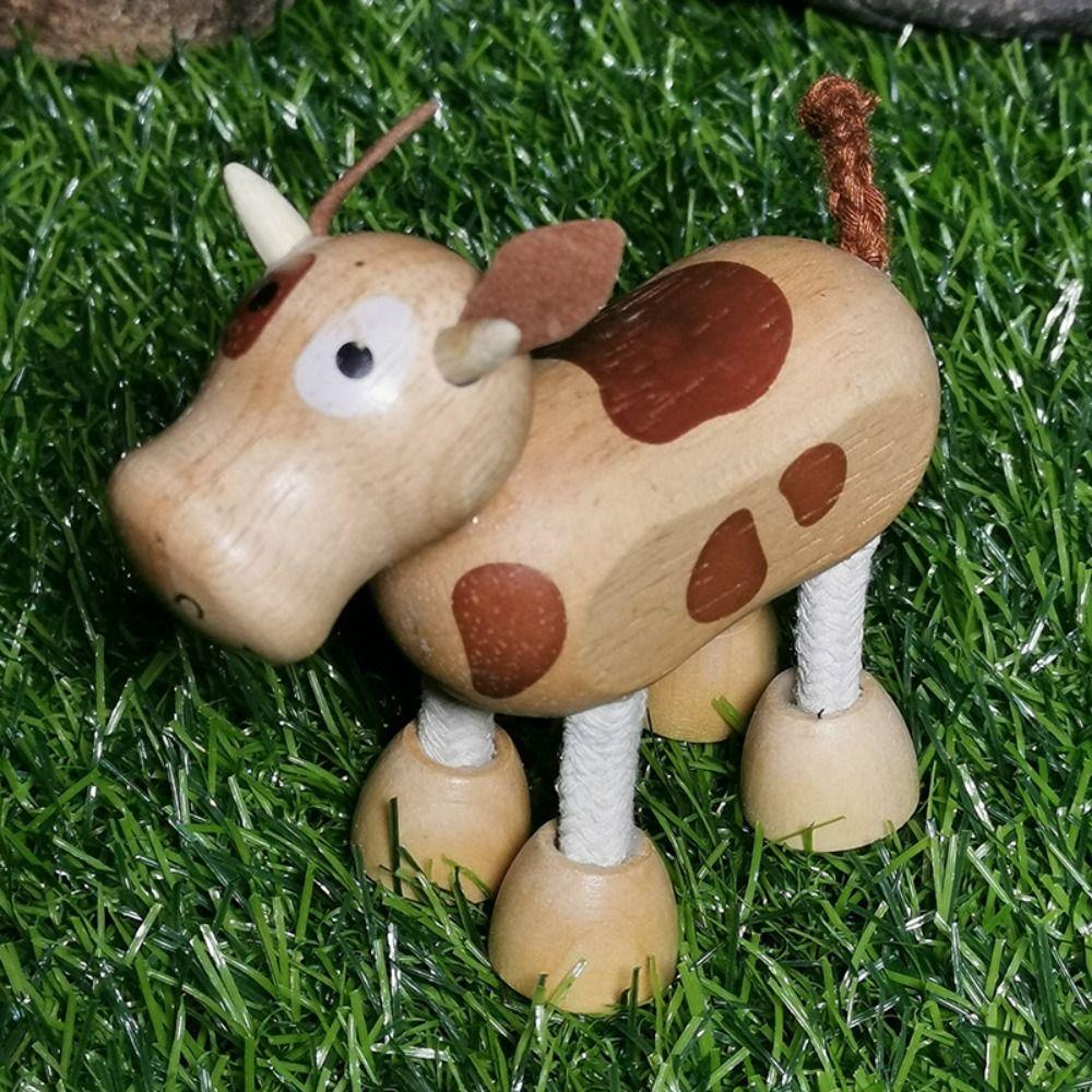 Giraffe Löwe Holztiere Bewegliche Gelenke Biegsame Wildtierfiguren Kinderspielzeug