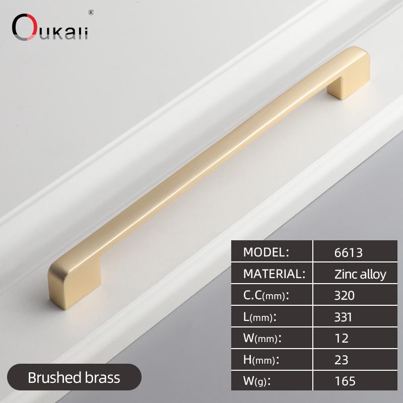 Oukali  New Design Zinc Alloy Pulls 96 128 192mm Home Furniture Hardware Kitchen Cabinet Dresser Drawer Door Pull Handles