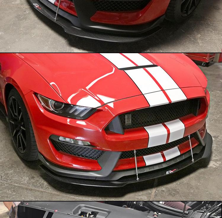 APR Style Carbon Fiber Front Lip & Tie Rod Kit for 15-17 Ford Mustang