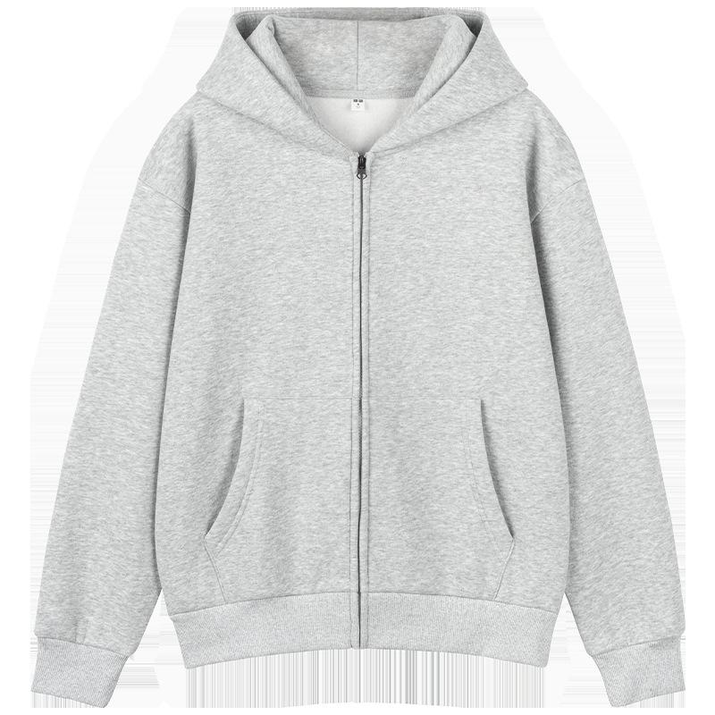 European American Loose Knit Zip-Up Hooded Cardigan - Casual Autumn/Winter Jacket for Couples