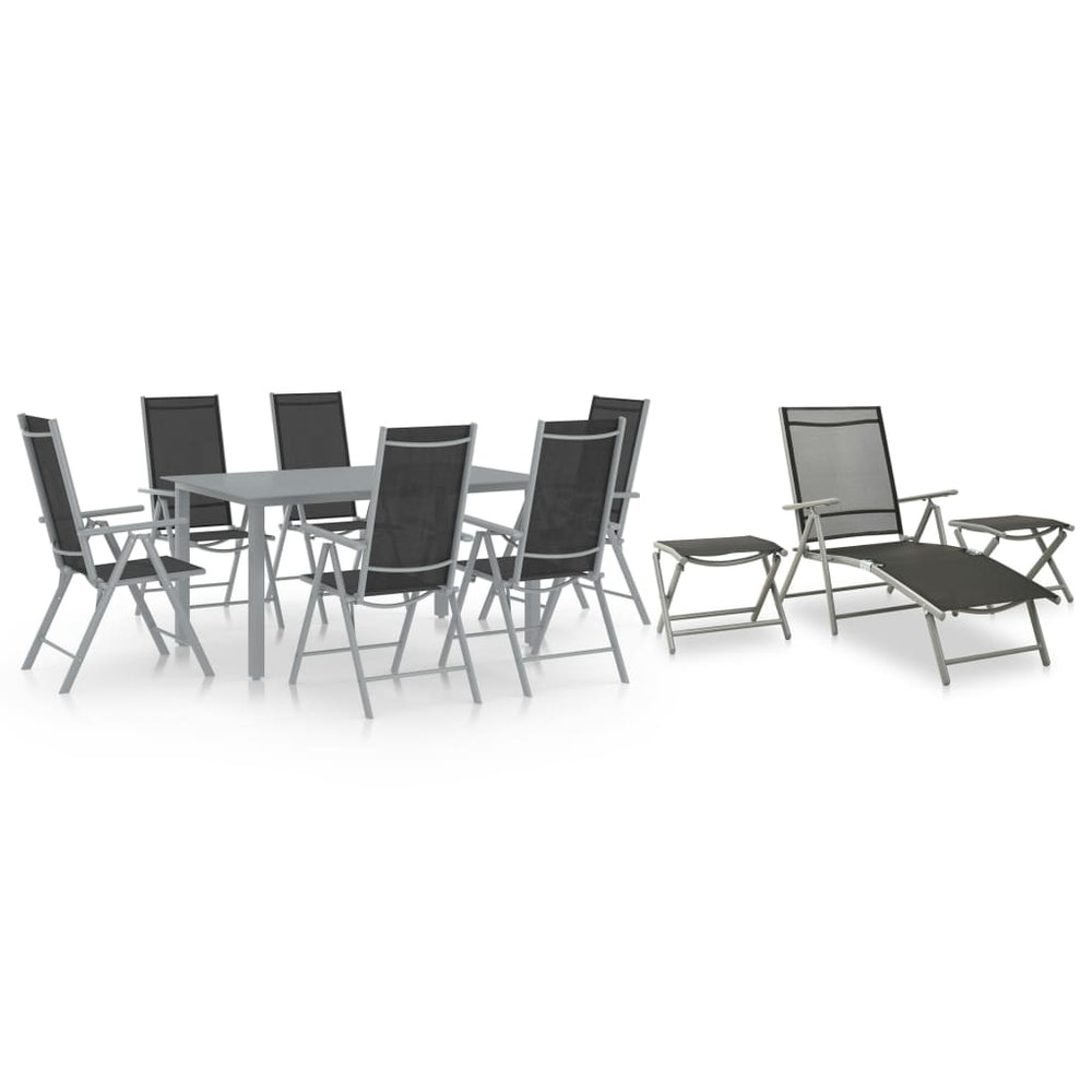 Ensemble à manger de jardin 10 pcs  et argenté