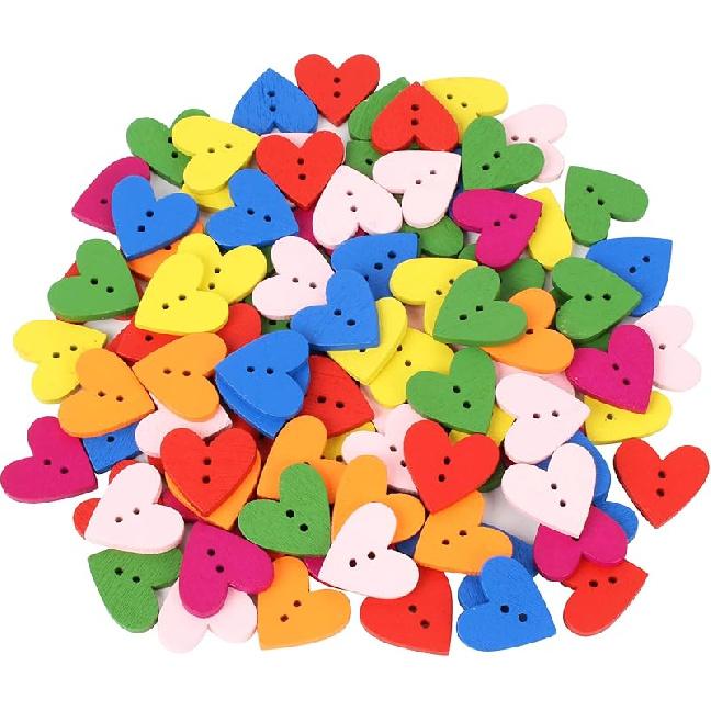 200 PCS Nylon Cute Peach Heart Shape Children Sweater Buttons for Sewing Fasteners Scrapbooking DIY