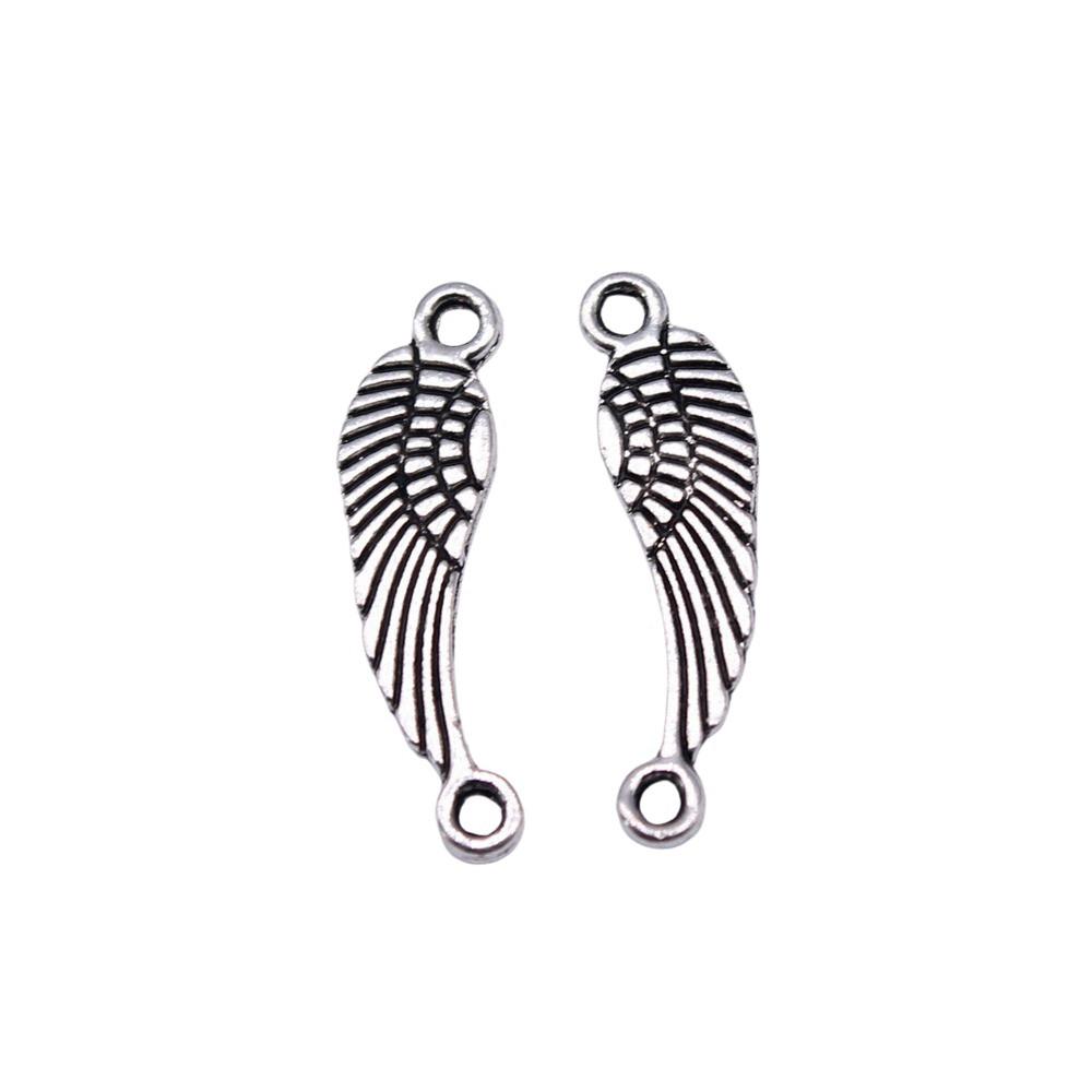 Feather Charm Angle Connectors For Bohemian Style Jewelry Vintage Pendants