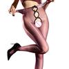 Sexy Women Thin Oil Glossy Shiny Sockings Bowknot Hollow Out Sexy Tights Stockings Open Crotch Elastic Pantyhose Maid Wear