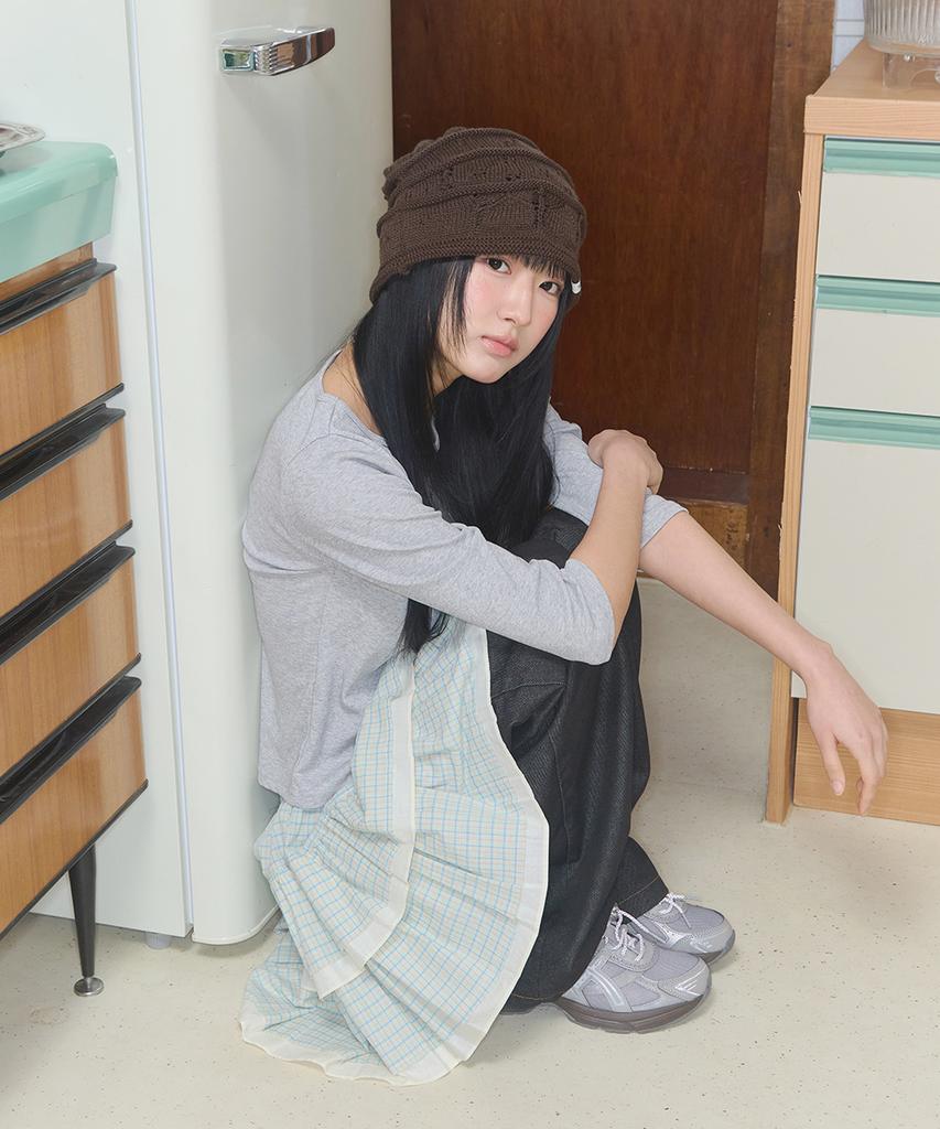 Kiibi Nostalgic Knit Beanie Dark Brown