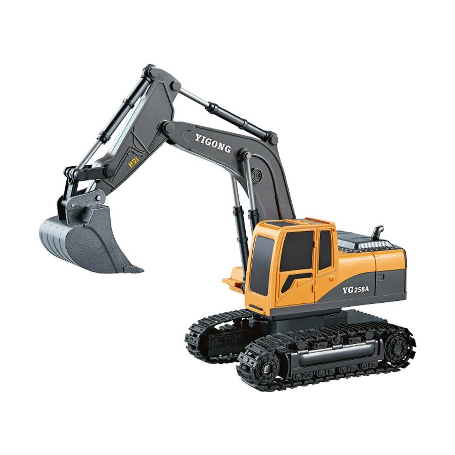 Remote Control Alloy Excavator Toy - Six-Channel Tracked Model for Kids