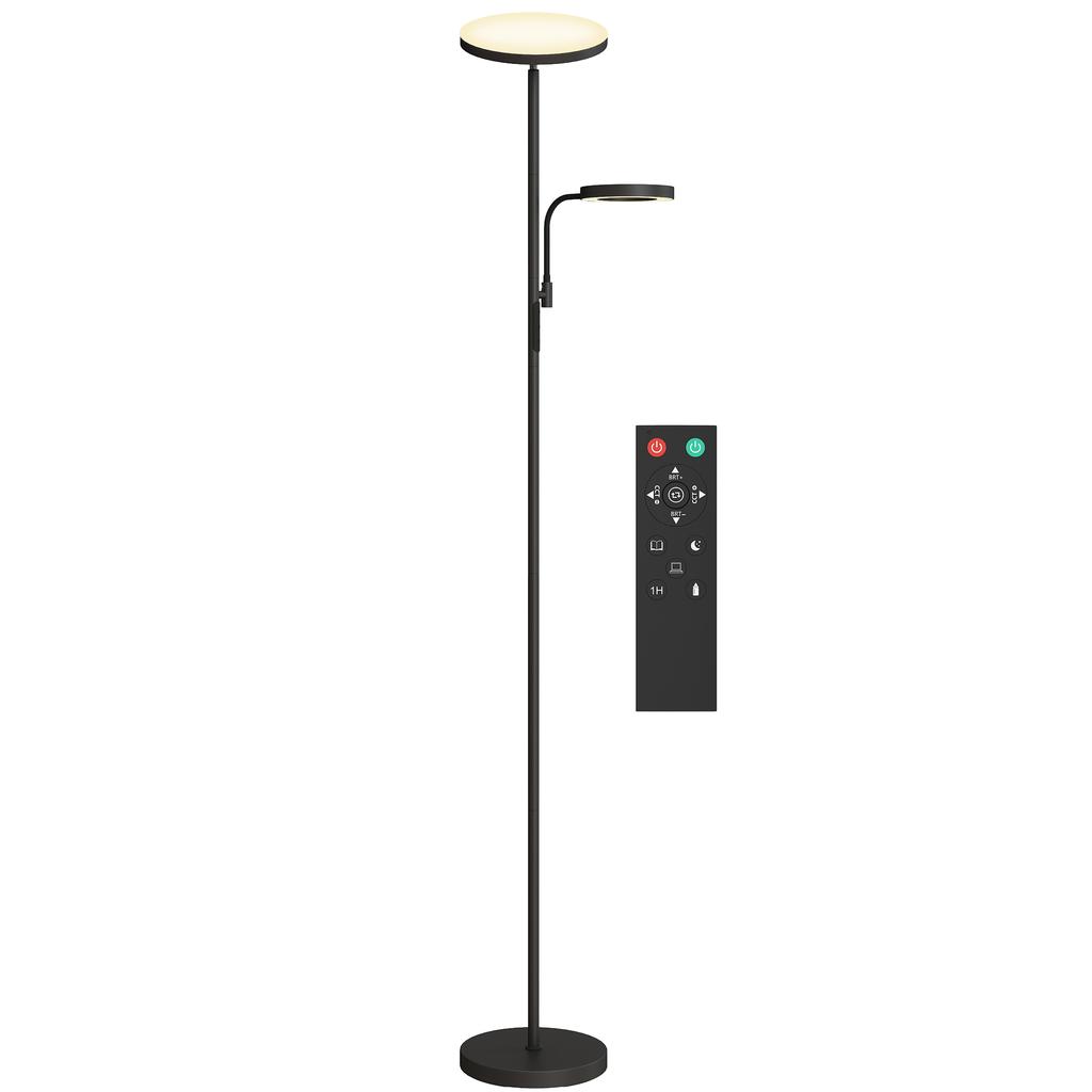 LED floor lamp 42W dimmable 2700K-6500K 4 colors continuous variation, 4 scene modes, remote control and touch control