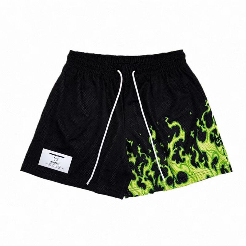 Pánske basketbalové šortky v americkom štýle – Rýchloschnúce, priedušné, voľného strihu nad kolená, na bežné nosenie a šport