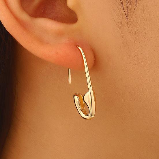 Sicherheitsnadel Ohrringe für Damen Minimalistische Hoop Pin Ohrringe Moderne Ohr-Creolen Stecker für täglichen Schmuck Street Dating Party