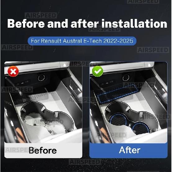 Car Door Groove Mat Anti-slip Slot Pad for Renault Austral E-Tech Hybrid 2022 2023 2024 2025 Auto Interior Trim Accessories