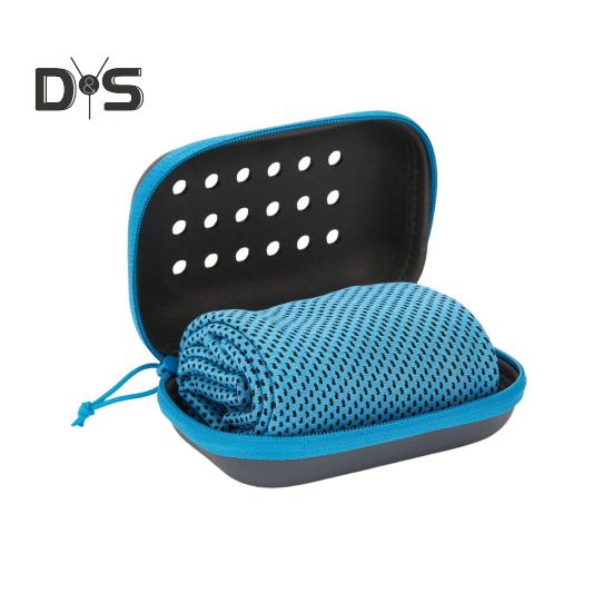 Cooling Towel with Storage Box Quick Dry Mesh Cool Towel Portable Gym Sweat Towel for Extreme Heat Yoga Running Hiking Fitness