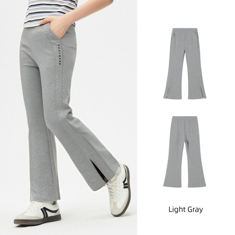 Navigare Italian Small Sailboat Children s Pants 2026 Spring/Summer New Girls  Flared Pants Nvg Casual Speaker-Light Gray 150