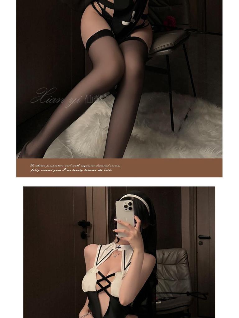 Xianyi Lingerie: Sexy Abstinent Nun Cosplay Set for Halloween, Pure Desire Collection