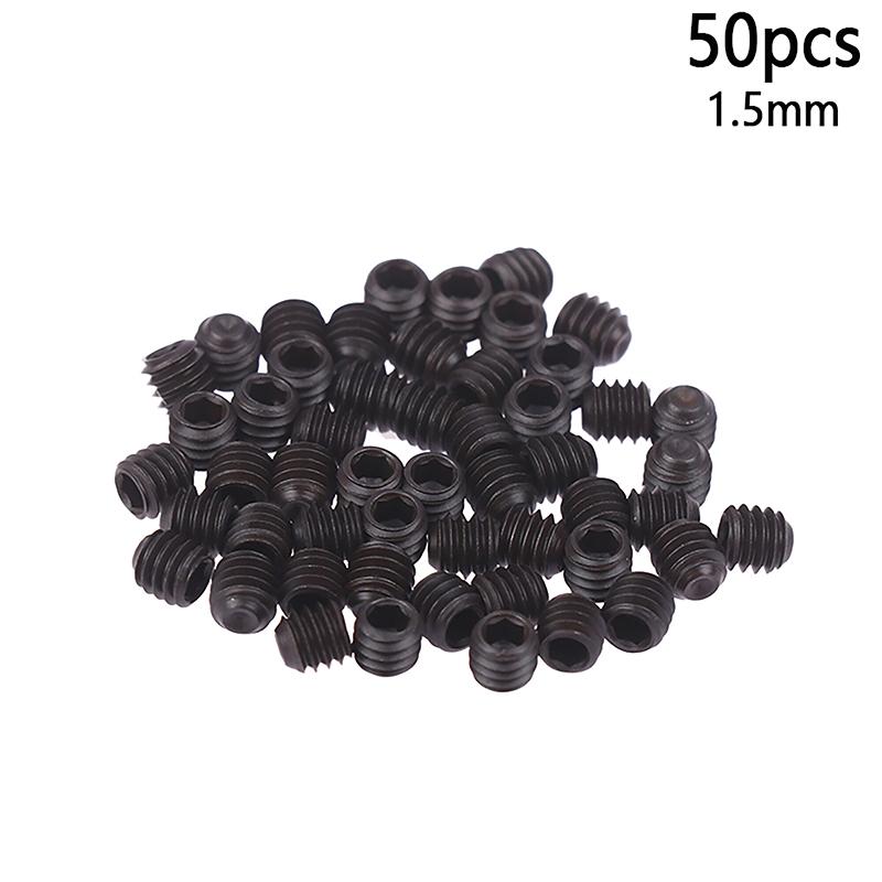 50Pcs Hexagon Socket Head Cap Screw 1.5Mm 1.6Mm Needle Screws Three Threads Overlock Sewing Machine