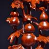 Karin Wood Carved "Five Blessings" Gourd Ornament - Chinese Root Carving Decoration, Ideal for Opening Ceremonies or Housewarming Gifts