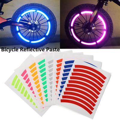 8/10Pcs Bright Wheel Decals Warning Effect Safety Strips Waterproof Bike Reflective Sticker Balance Bicycle Tire Applique Tape