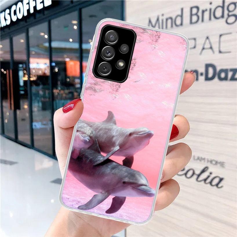 Sea animal cute dolphin For Samsung Galaxy A15 A14 A13 A12 A55 A54 A53 A52 Phone Case A32 A35 A34 A33 A25 A24 A23 A22 A04S A03S