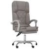 Office Chair with Massage Function Taupe Fabric