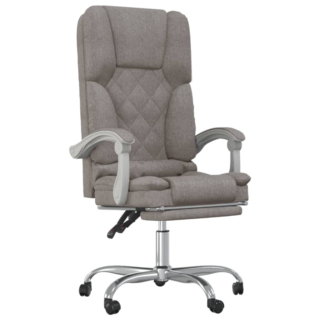 Office Chair with Massage Function Taupe Fabric
