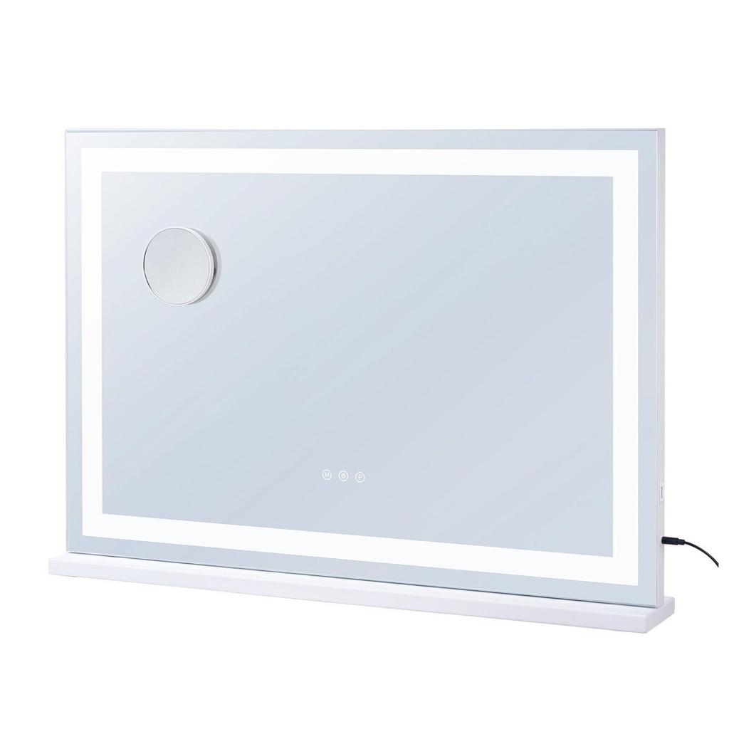 Lighted Makeup Mirror 3 Color Vanity w/ USB Desktop Wall-mount 31.5x21.7in