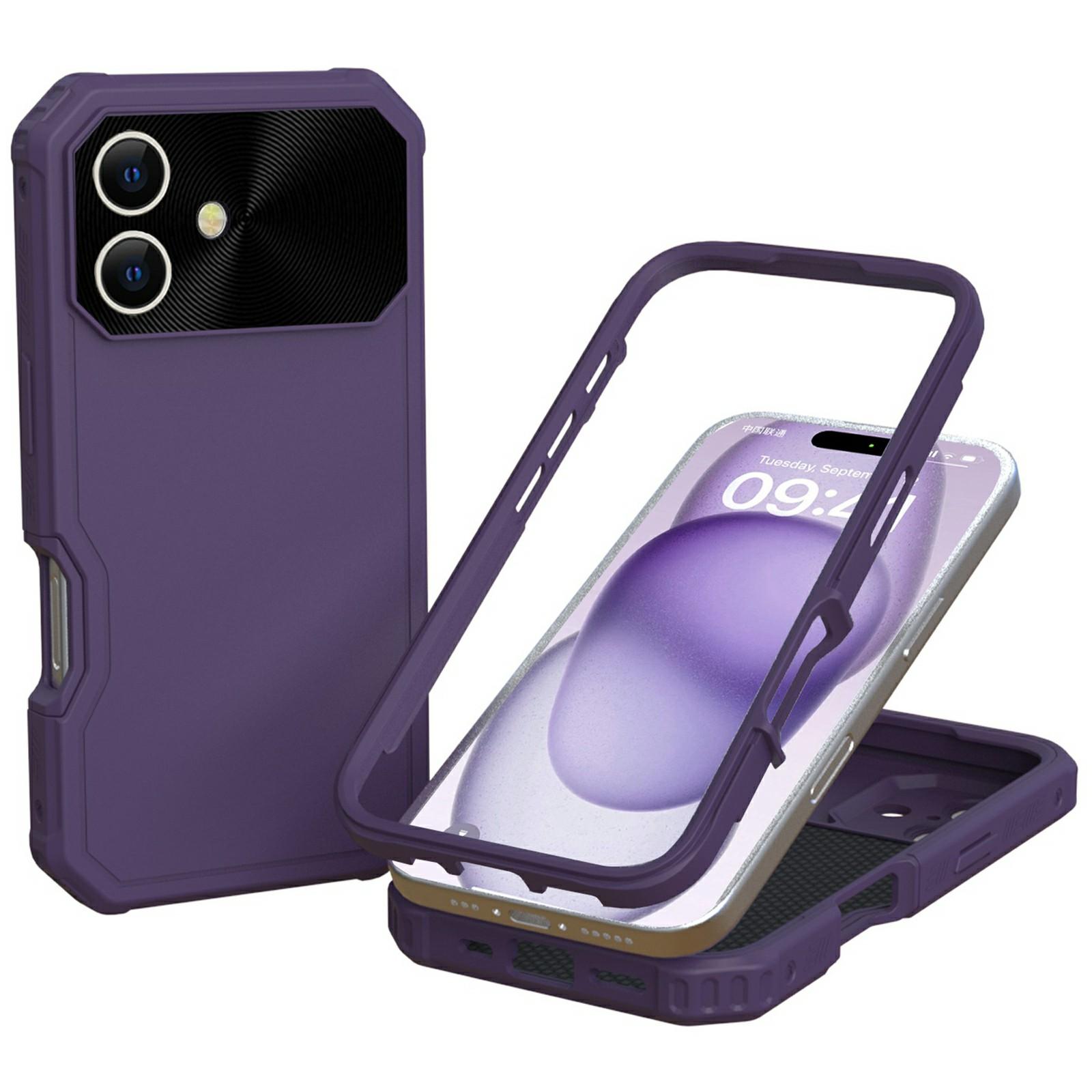 

GW24 For iPhone 16 Case Compatible with MagSafe Drop-Proof TPU+PC Phone Protector Dark Purple