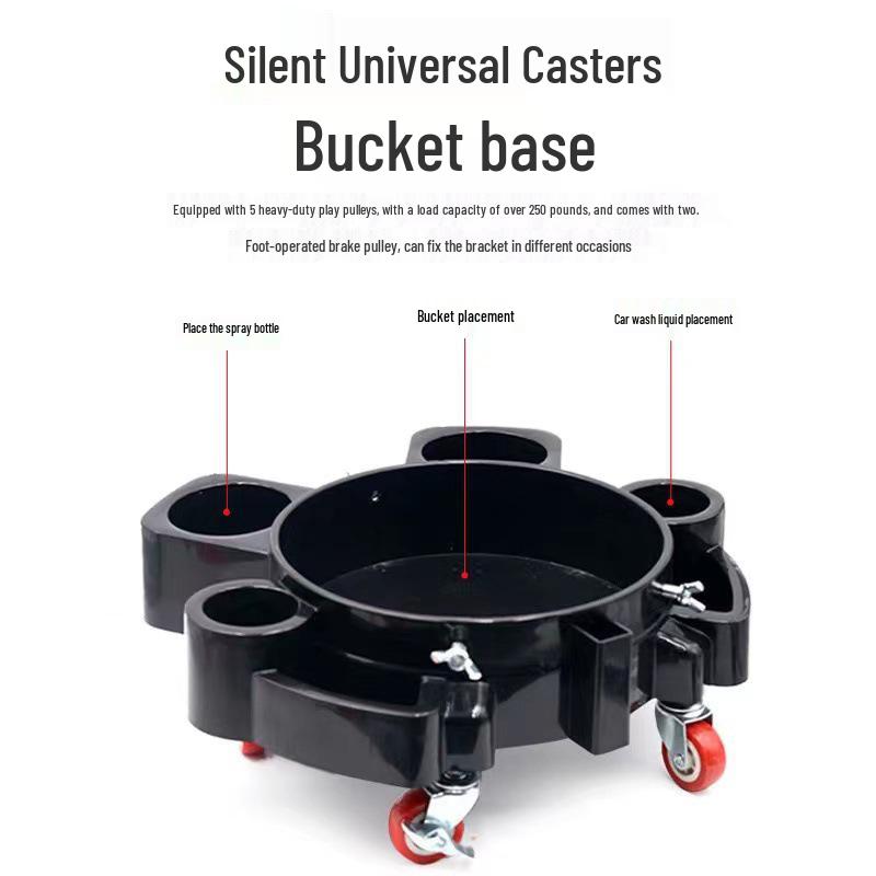 Car Wash Bucket Base with Integrated Pulley - Non-slip, Multi-use