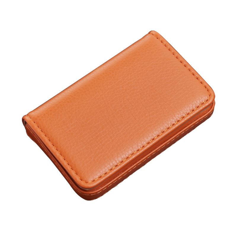 Men Women Sized Stitched PU Leather Credit Card Holder Visiting Business Card Case Wallet with Magnetic Shut For