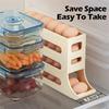 4 Tier Fridge Egg Rack Automatic Rolling Egg Holder Storage Box Container Kitchen Refrigerator Egg Dispenser Fridge Organizer