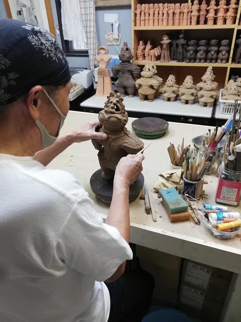 Hollow Clay Figurine in Medium Bisque Handcrafted by an for Protection from Easy and Prosperity (Excavated Hokkaido) (15cm) Replica, Artisan, Evil,