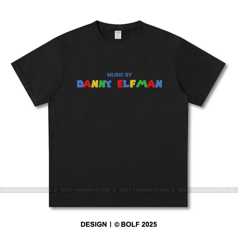 Women's Music By Danny Elfman Printed T-Shirt 100% Cotton Oversized Graphic Tees for Men Summer Tops Film Score Streetwear