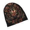 2D Flat Printing Tattoo Design Old School Minimalist Knit Hat Designed for Adults Who Enjoy Quiet Style Complements Neutral Tones And Effortless Outfi