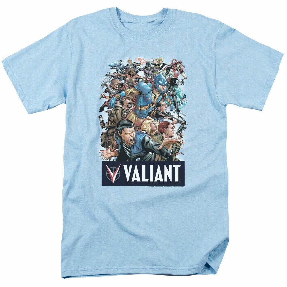

Valiant Comics 25th Group T Shirt Mens Licensed Classic Comics Light Blue XL