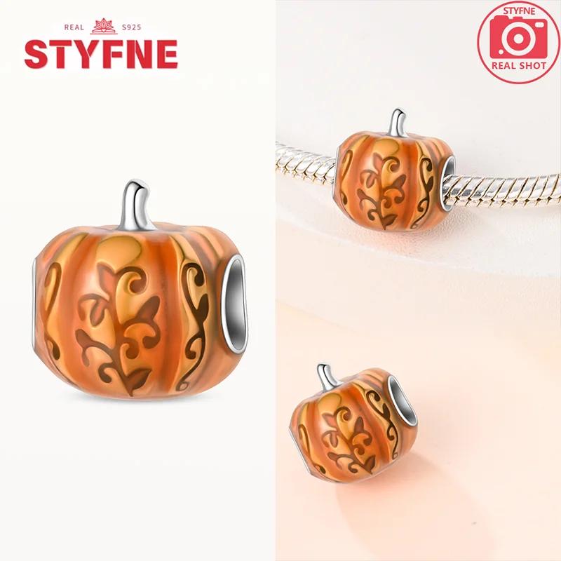 New Charm Copperorange Harvest Charms Pumpkin Heart Beads For Diy Original Bracelet For Women Fine Jewelry Making Gift