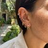 Y2K Aesthetic Rainbow Earring Set for Women Multicolor Zircon Huggie Hoops Cartilage Ear Cuff Summer Festival Party Jewelry