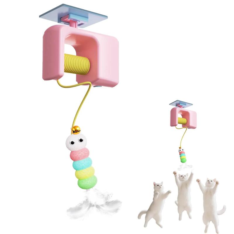 Cats Toys Pet Stress Relief Rechargeable Interactive Hanging Door Automatic Electric Flying Bird Cat Toy For Elastic Rope