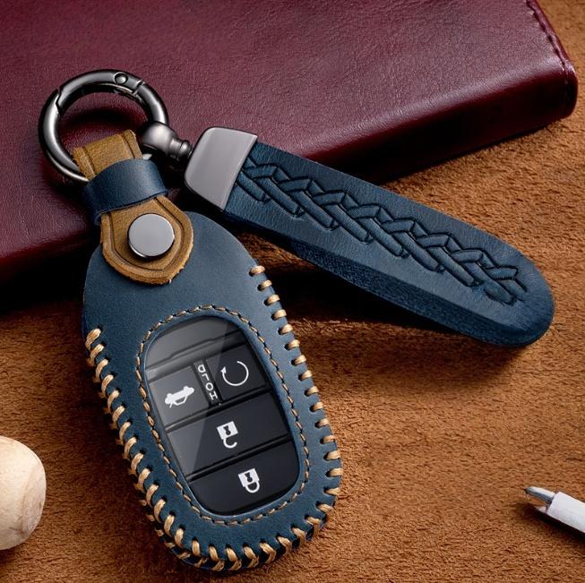 

Car Key Case Cover For Honda Civic 11th 2022 For Honda Civic Accord HR-V CR-V CRV 2022 2023 Protector Holder Fob синій