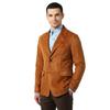 Men's Stylish Handmade Tan Brown Pure Suede Lambskin Leather Formal Blazer Fit