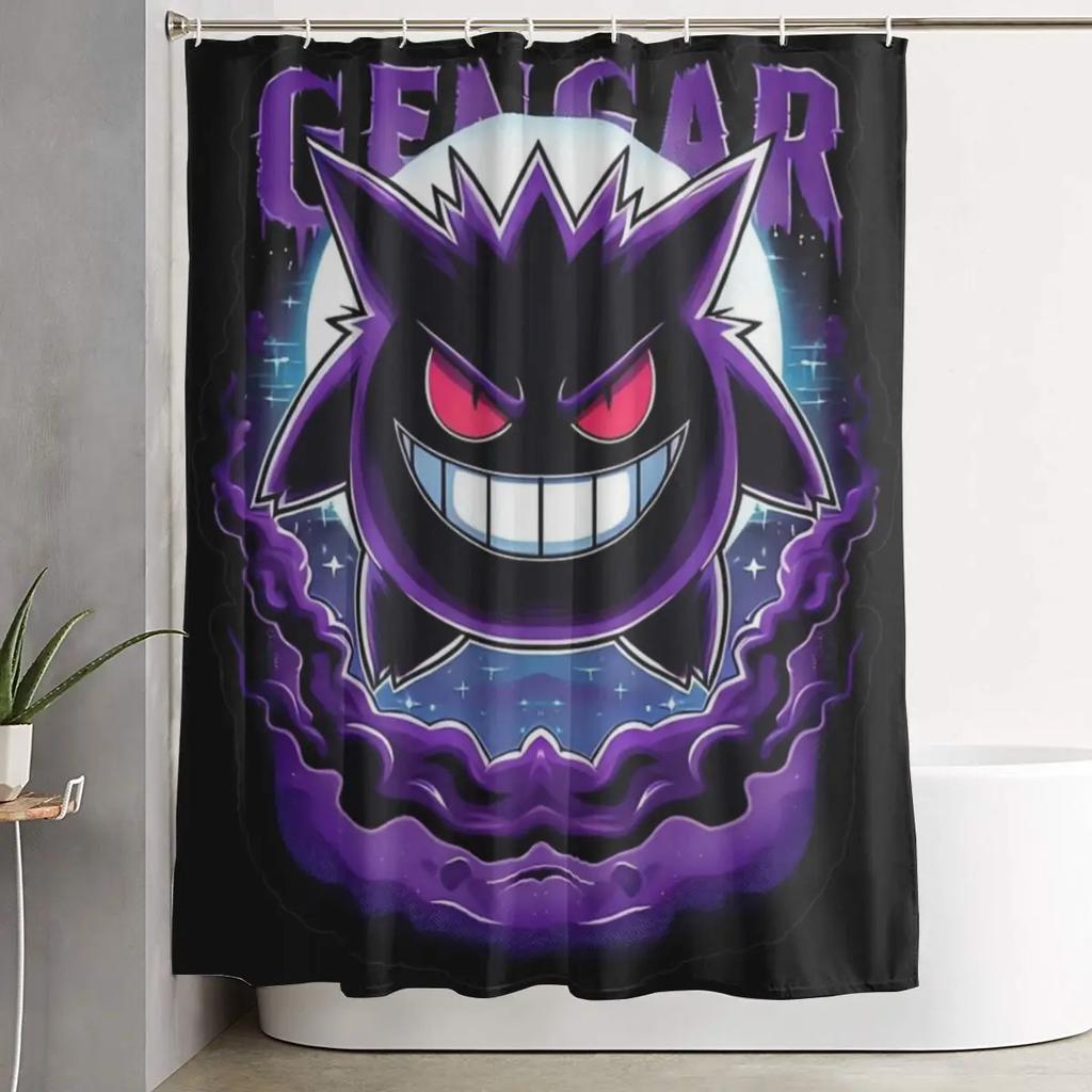 Kreslené postavičky Pokémonů Squirtle Sprchový závěs pro koupelnovou výzdobu Lehké sady sprchových závěsů 60X72 palců s háčky