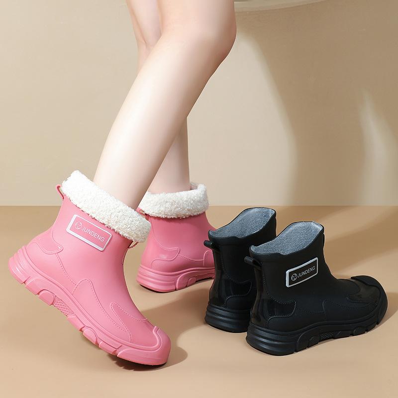 Fashion Short Rain Shoes Men's Water Shoes Wear-resistant Rain Boots Non-slip Waterproof Rubber Shoes