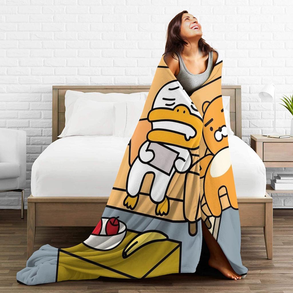 K-Kakaos F-Friends Plush Blanket Kids Flannel Throw Blanket For Couch Chair Soft Custom Quality Bedspread Gift Idea