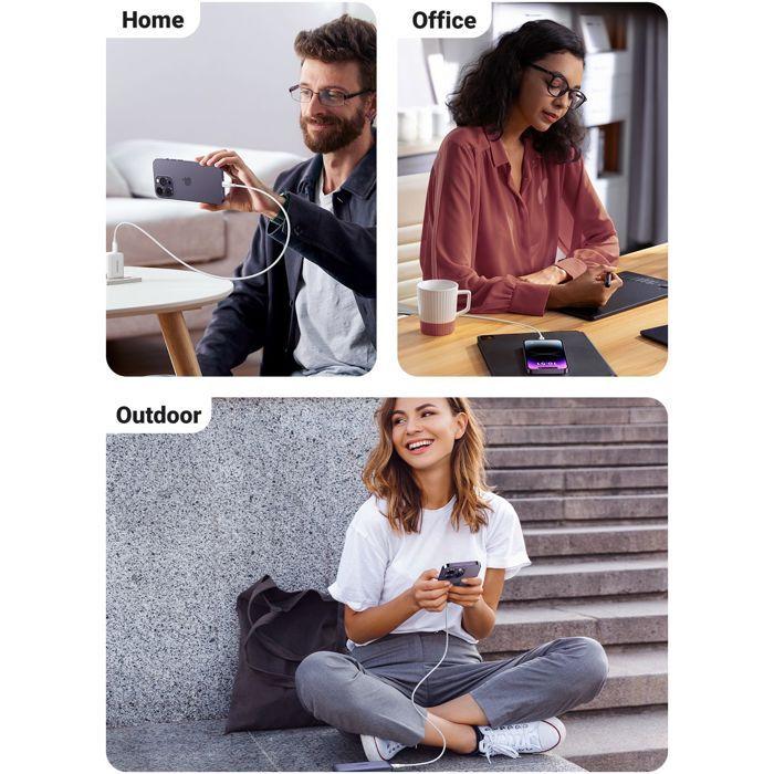 Câble Lightning - UGREEN - Silicone - USB-C - 1 m - Blanc