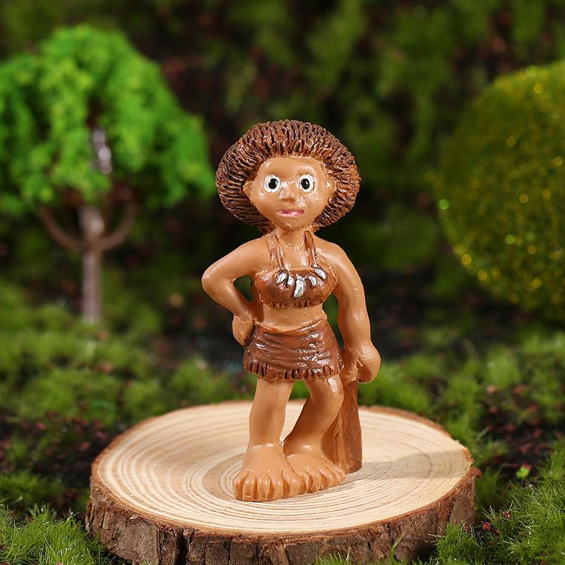 Creative Landscaping Ornaments Antique Primitive Tribe Miniature Scene Primitive Man Model