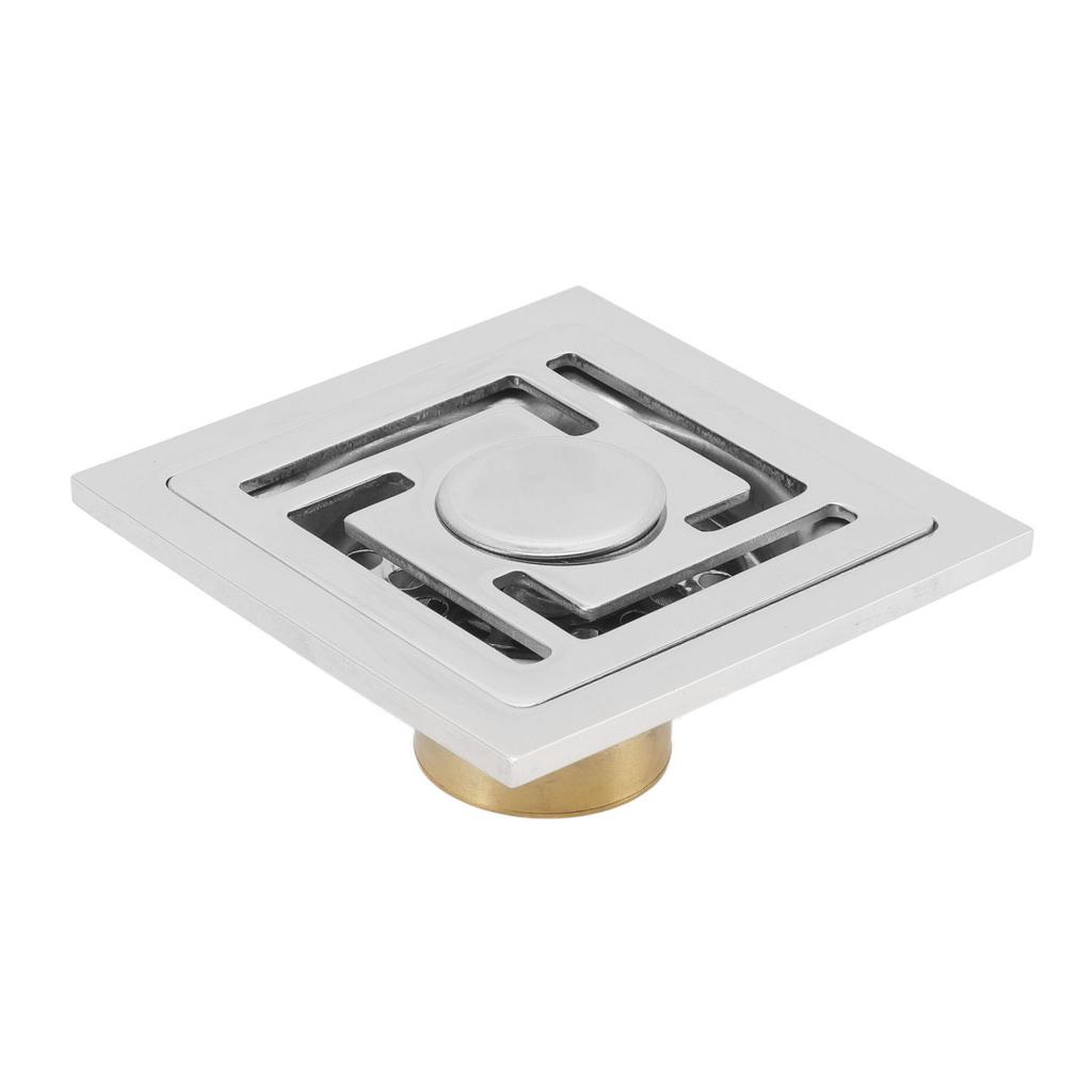 Stainless Steel Floor Drain Square Large Displacement Deodorant Shower Floor Drain for Kitchens Bathrooms Garages
