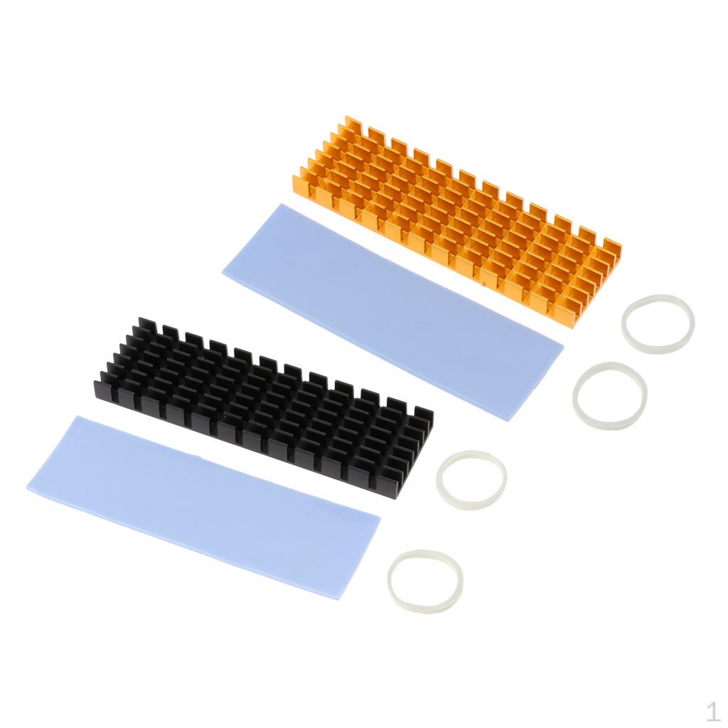 

2 шт. Алюминиевый радиатор M.2 2280 Комплект для охлаждения с силиконовой термопрокладкой