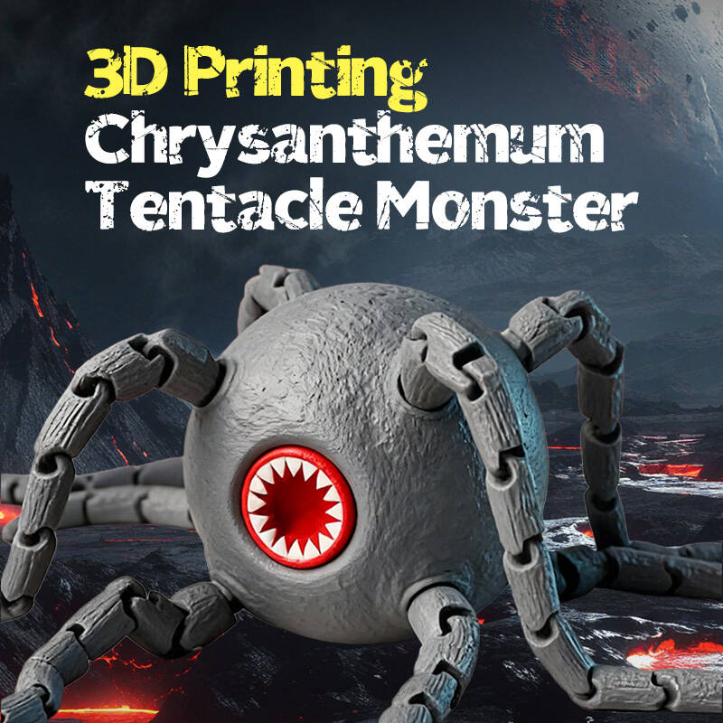 3D Printed Articulated Tentacle Creature Mayan Style Desktop Decoration Collectible Model Toy
