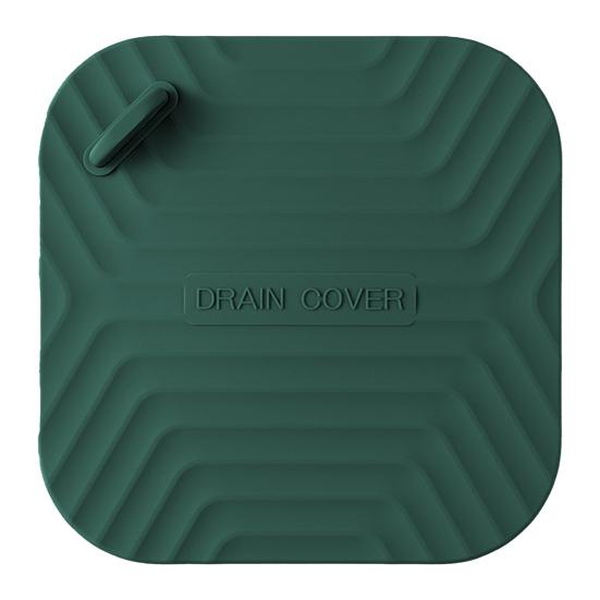 Shower Drain Cover Tub Stopper  Waterproof Silicone Floor Drain Cover with Handle темно-зеленого
