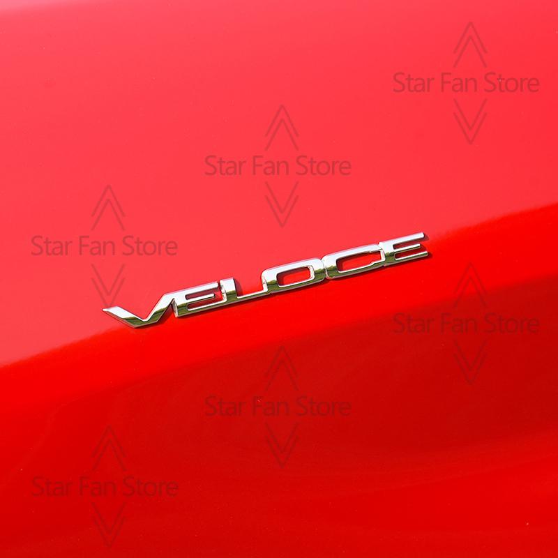 BEZO1 Metall VELOCE TI Abzeichen 3D Aufkleber Auto Kofferraum Karosserie Emblem Aufkleber Styling Für Alfa Romeo Giulietta Spider Junior Stelvio Tonale Mito