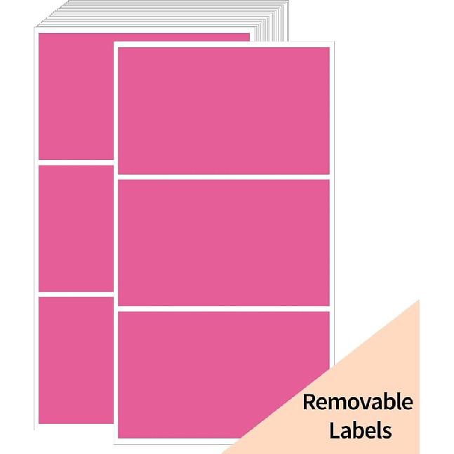 STARLIBOO Removable Colored Labels Stickers, 3X5 Inch Removable Large Label Stickers for Moving Boxes and Storage B- Waterproof- Tear Resistant